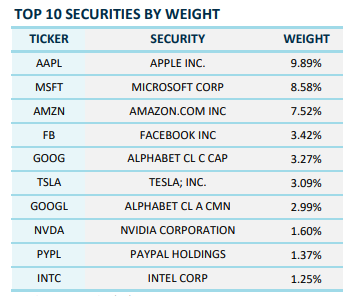 Les plus grandes capitalisations du Nasdaq